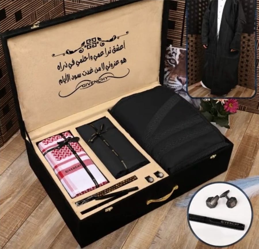 بوكس هدايا رجالي – طقم شتوي متكامل مع فروة وإكسسوارات – 7 قطع – تغليف فاخر