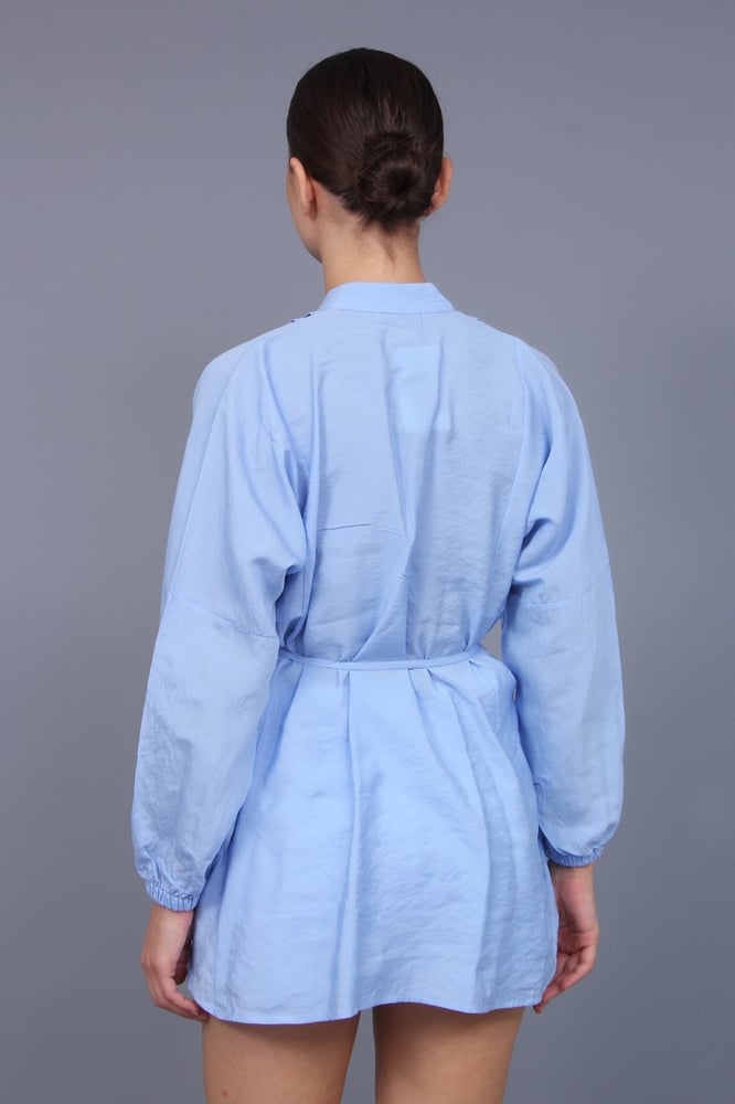 قميص نسائي – modacan toptan – بتفاصيل طيات صدر – مودال –  أزرق فاتح – S-XL – صنع في تركيا