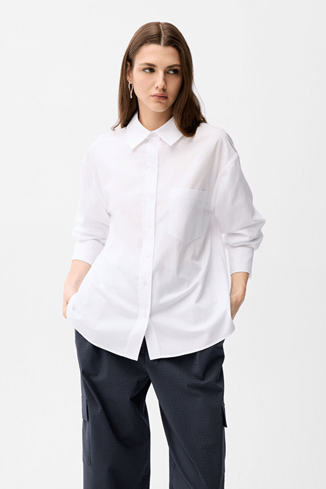 قميص نسائي – ADL – لون ابيض – قطن – XS S M L XL XXL- صنع في تركيا