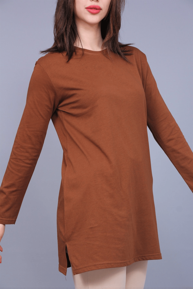 سويت شيرت نسائي – modacan toptan – بني – قطن – S-M-L-XL – صنع في تركيا