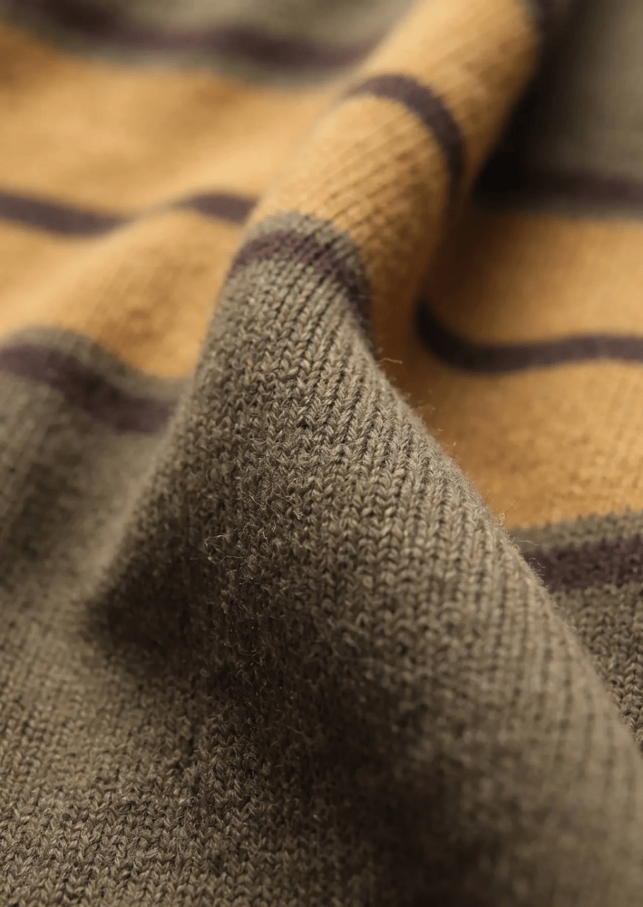 كنزة صوفية رجالية – Ramsey – كاكي سادة – أكمام طويلة – صوف -  S، M، L، XL، XXL، XXXL - صنع في تركيا