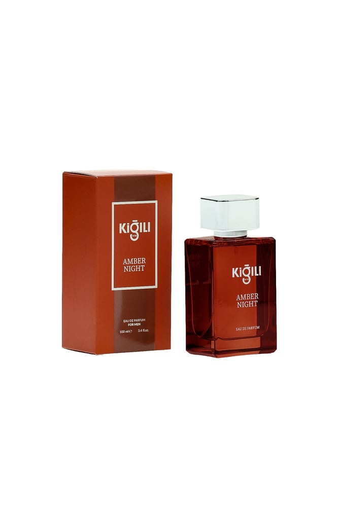 طقم هدايا رجالي – Kiğılı – سادة – 3 قطع – ربطة عنق وأزرار أكمام وعطر أمبر نايت 100 مل – صنع في تركيا