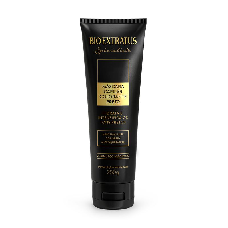 قناع تلوين وترطيب اللون الأسود - 250g - لون أسود غني وتغذية شاملة للشعر - BioExtratus - برازيلي أصلي