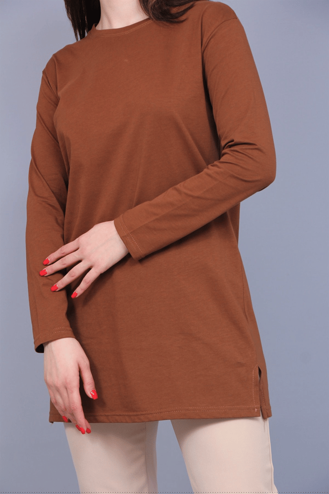سويت شيرت نسائي – modacan toptan – بني – قطن – S-M-L-XL – صنع في تركيا