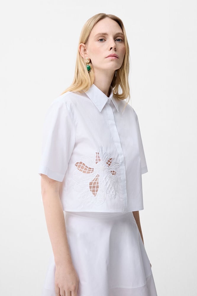 قميص نسائي – ADL – أبيض – قطن بوبلين – XS S M L XL XXL- صنع في تركيا