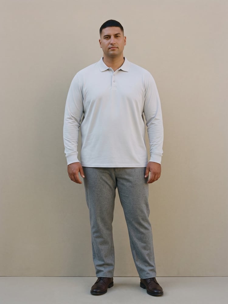 قميص بولو – Maccali – جيرسيه قطني – أكمام طويلة بياقة مطوية – مقاسات 3XL-4XL-5XL-6XL – صنع في تركيا