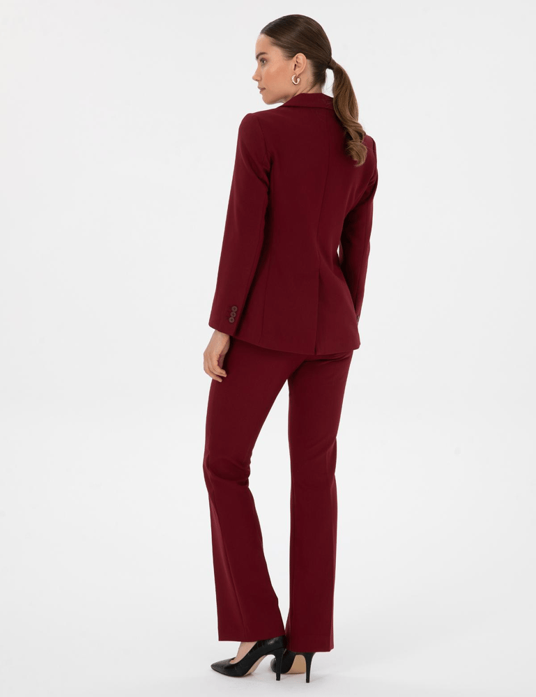 بنطال نسائي – pierre cardin – قصة مستقيمة – كريب – الكرز– 34-44 – صنع في تركيا