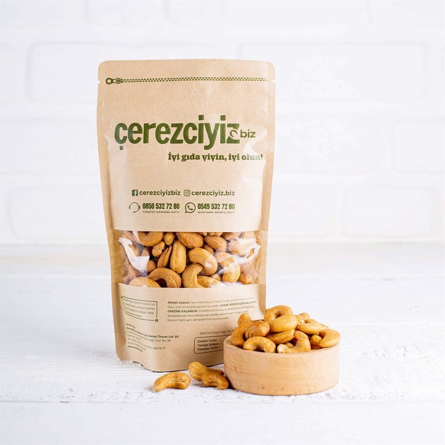 كاجو محمص ومملح – cerezciyiz – تحميص معتدل ونكهة غنية – 1000 جرام – Made in Turkey