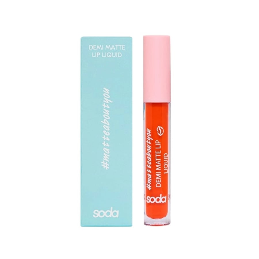 أحمر شفاه سائل - gratis -Demi Matte Lipstick – 004 Crazy Carrot - برتقالي- Made in Turkey