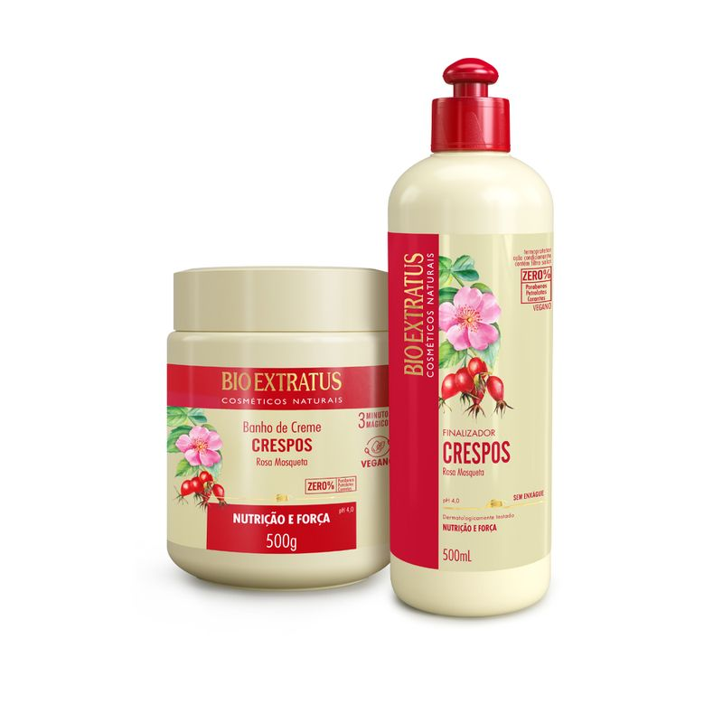 Crispus collection - hair mask 500g + final cream - nourishing and protecting for coarse curly hair - bioextratus - original Brazilian