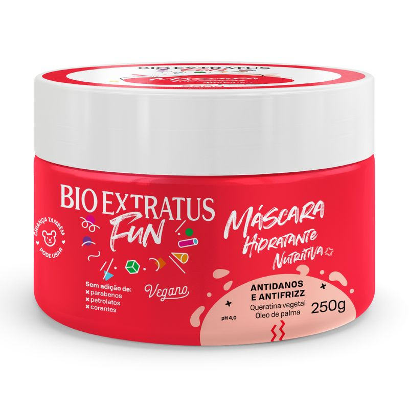 قناع مرطب ممتع - 250 جرام - تنعيم سريع وترطيب عميق بزيت النخيل والكيراتين - Bio Extratus - برازيلي أصلي