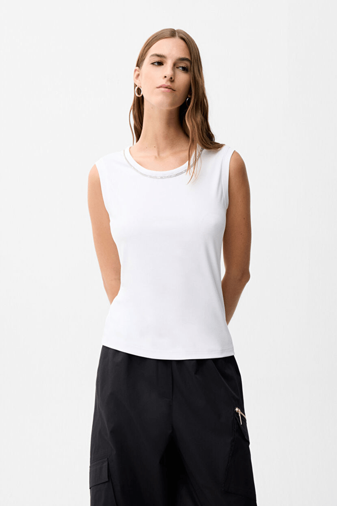 بلوزة نسائية – ADL – ابيض – مودال – XS S M L XL XXL- صنع في تركيا
