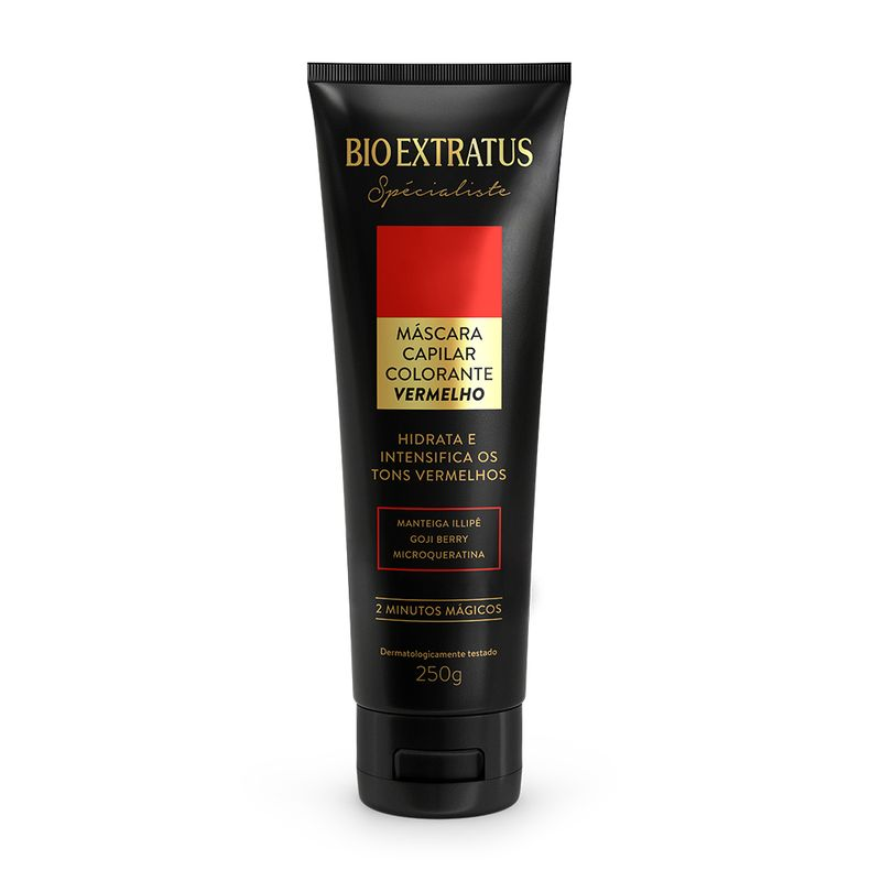 قناع ترطيب اللون الأحمر - 250g - لون أحمر كثيف مع ترطيب وحماية للشعر - BioExtratus - برازيلي أصلي