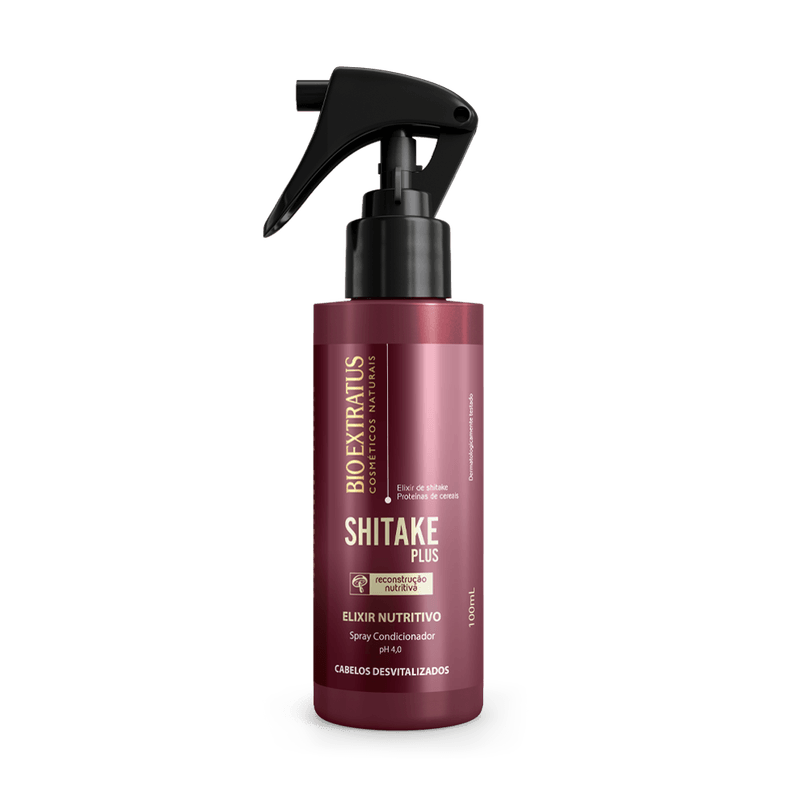 Shiitake Plus Spray - 100 مل - يعيد بناء ألياف الشعر ويعيد له القوة والصحة - BioExtratus - برازيلي أصلي