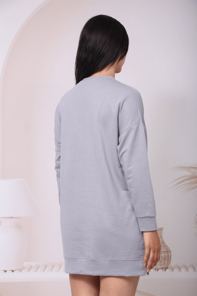 سويت شيرت نسائي – modacan toptan – رمادي – قطن – S-M-L-XL – صنع في تركيا