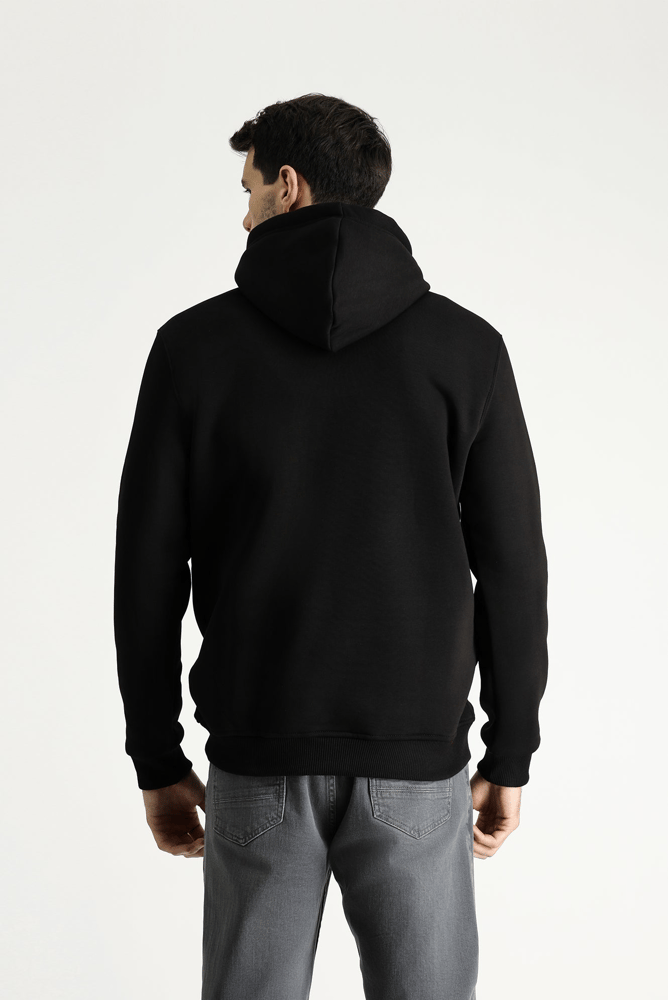 سويت شيرت رجالي – Supreme – أسود سادة – كم طويل وقصة عادية وغطاء رأس -  قطن - 3X  الي S - صنع في تركيا