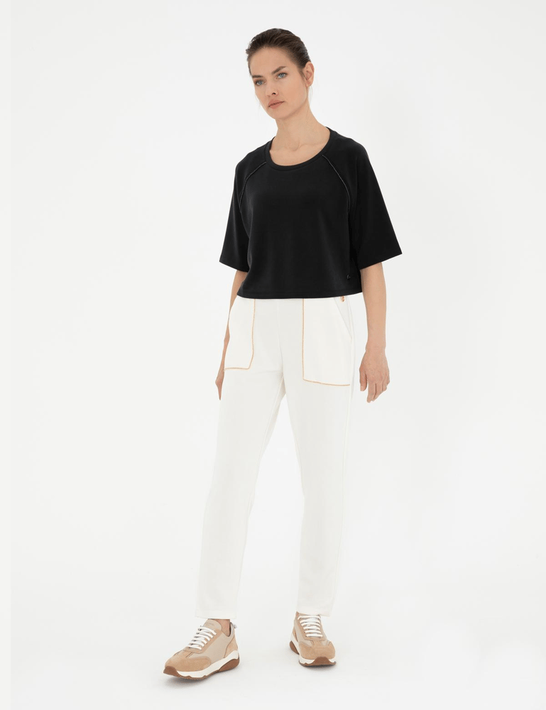 بنطال نسائي – pierre cardin – قصة عادية – قطن محبوك – أبيض كريمي – S-XL – صنع في تركيا