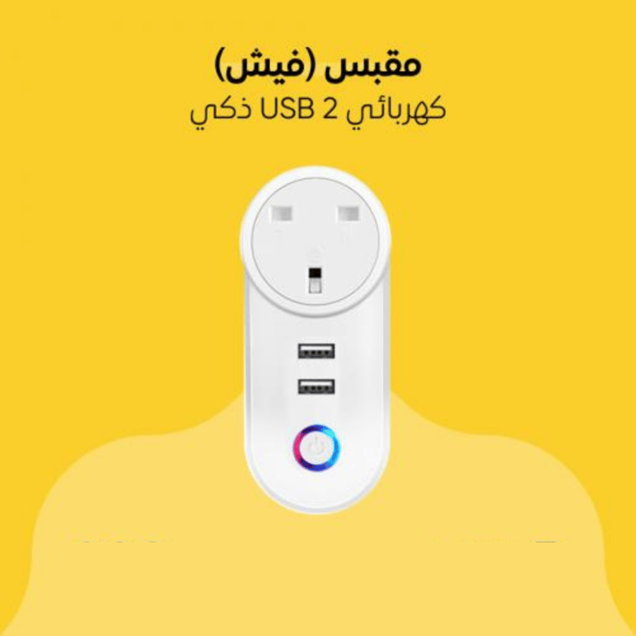 مقبس (فيش) كهربائي 2 USB ذكي