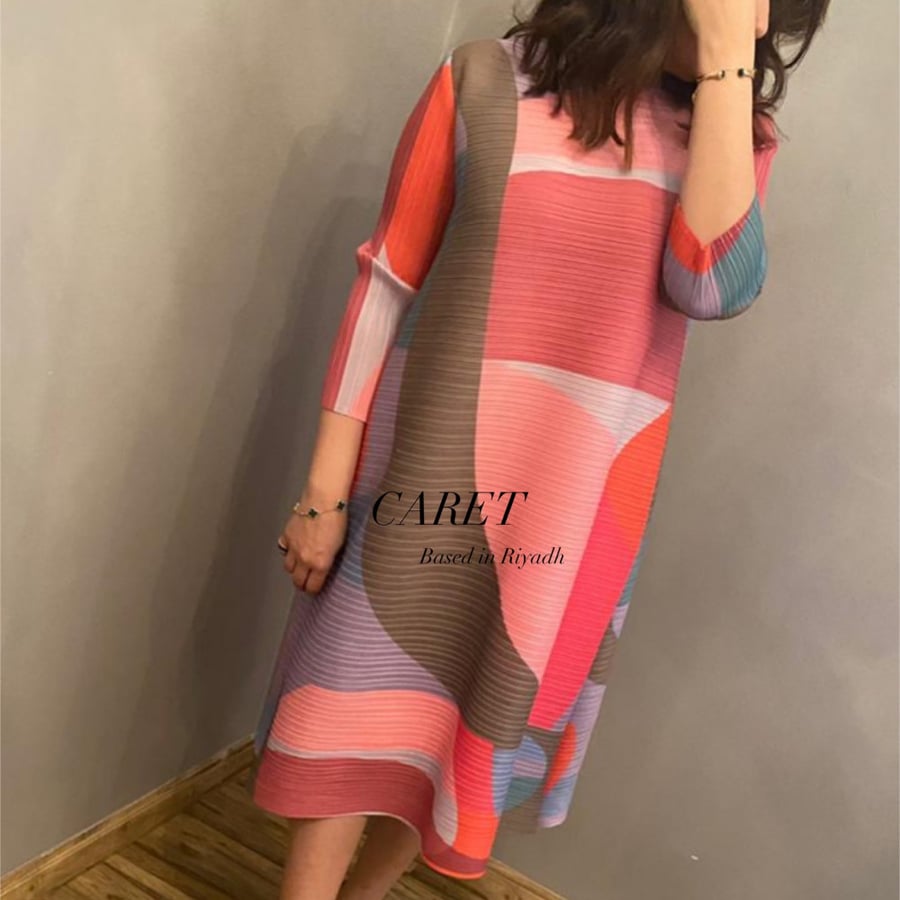 Colorful Plisse Dress