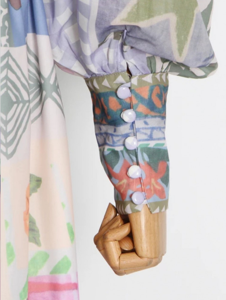 Quilt Like Dress with Prints