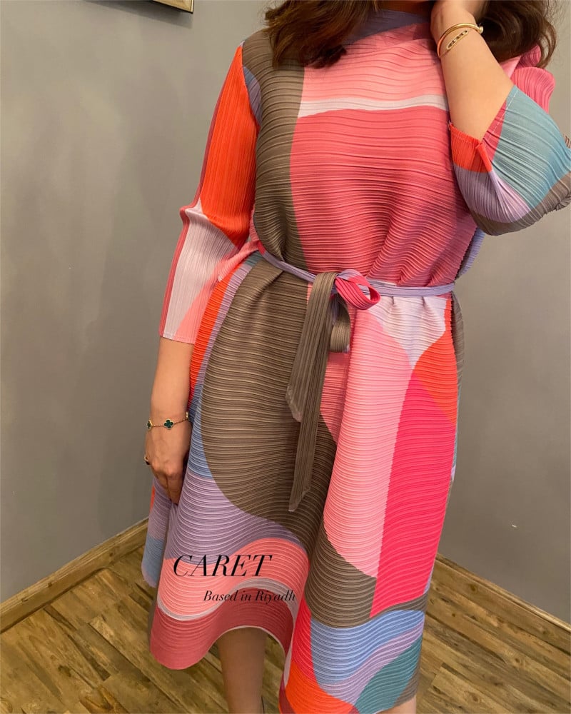 Colorful Plisse Dress
