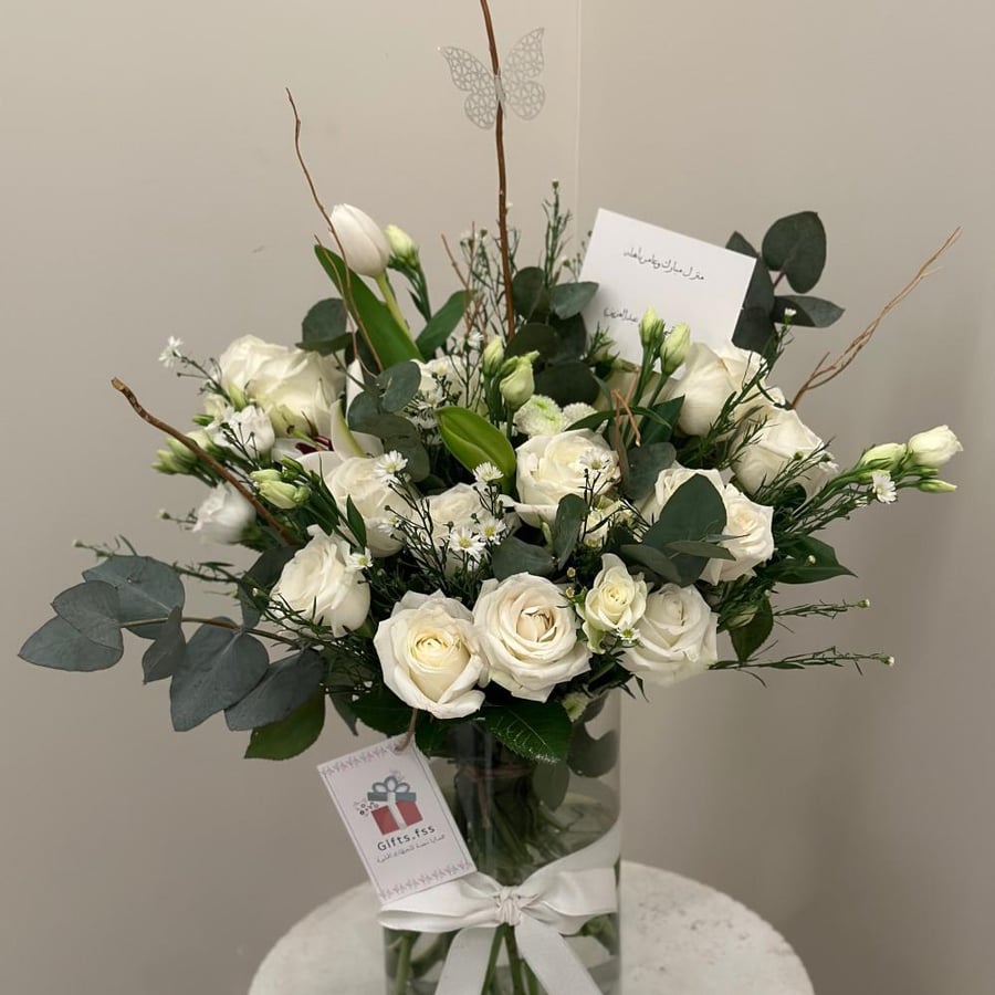 فازة ورد ابيض|| White rose vase