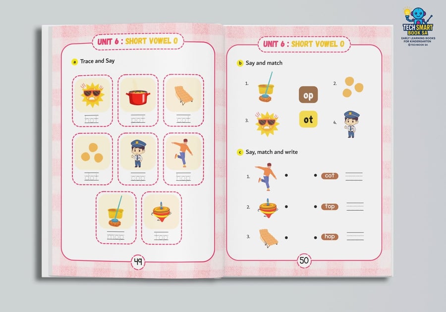 Tech smart phonics 3 books for KG1-KG2