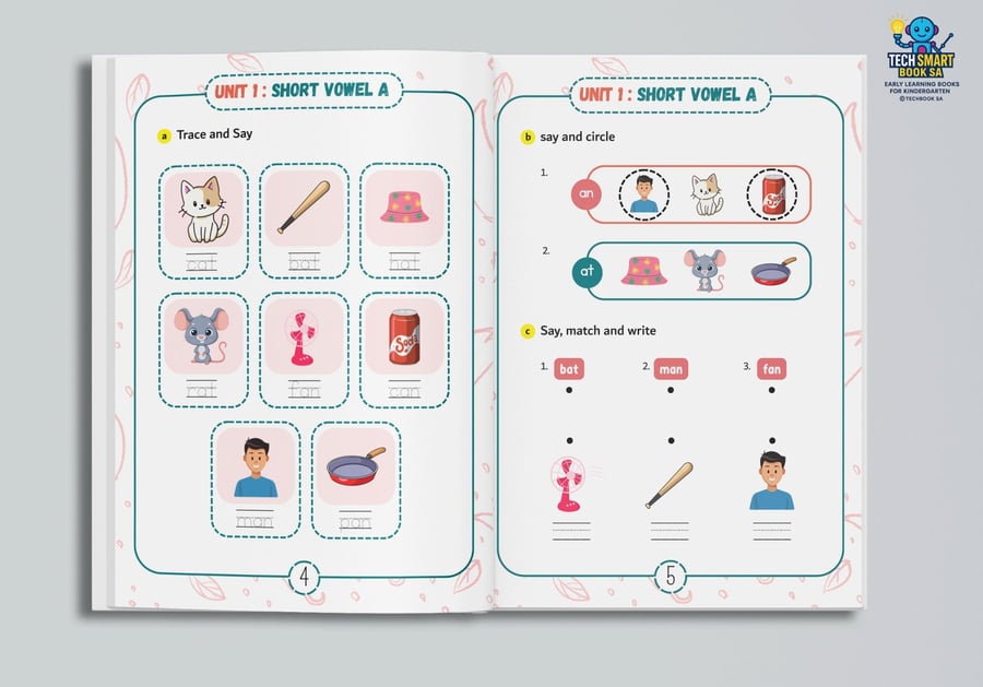 Tech smart phonics 3 books for KG1-KG2