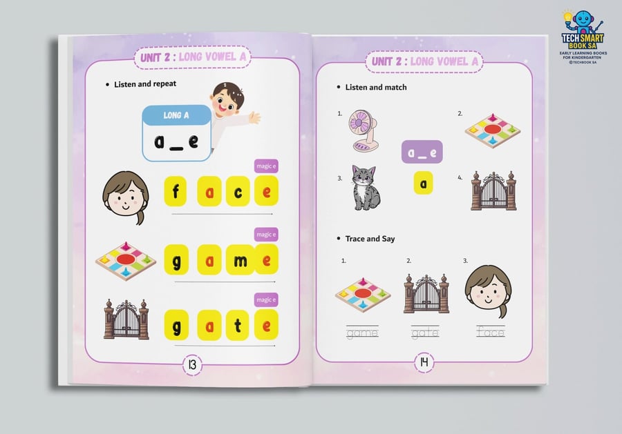 Tech smart phonics 3 books for KG1-KG2