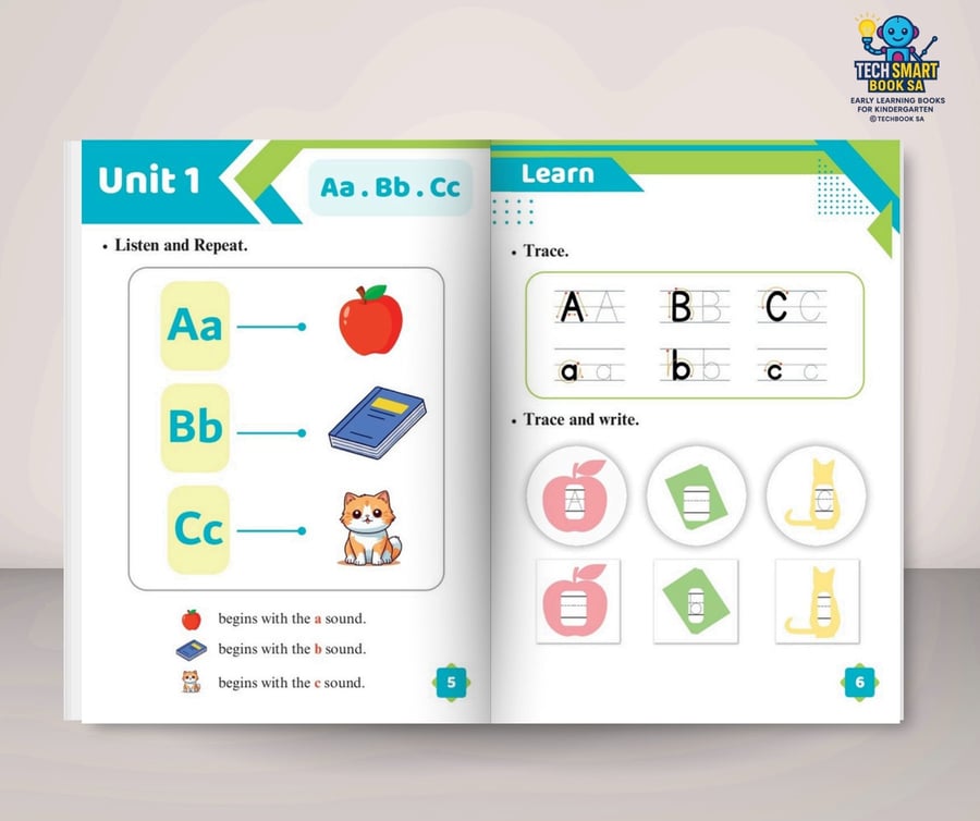 Tech smart phonics 3 books for KG1-KG2