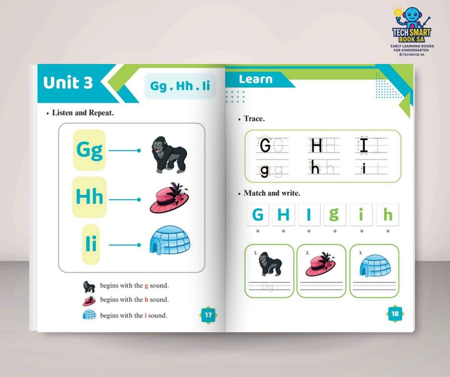 Tech smart phonics 3 books for KG1-KG2