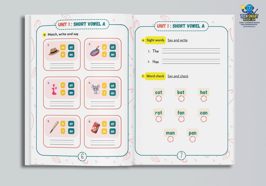 Tech smart phonics 3 books for KG1-KG2