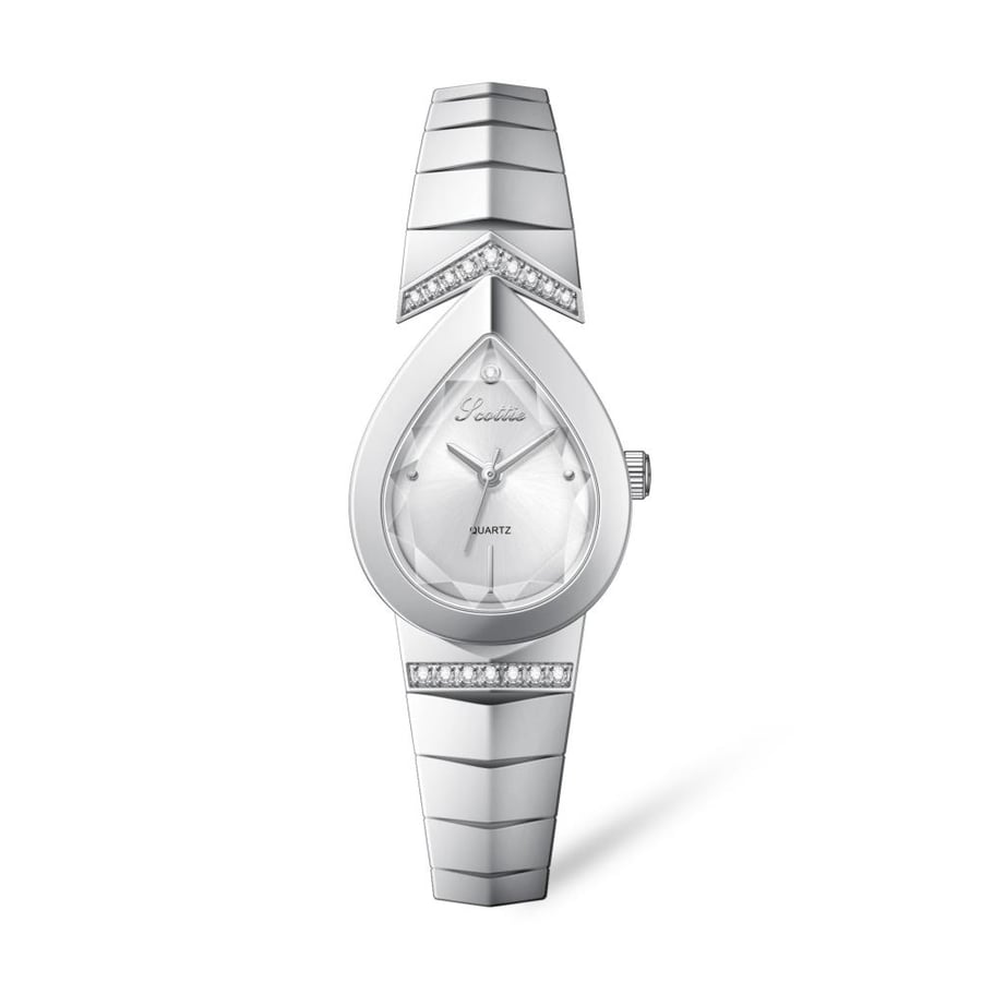 Women's silent watch stainless steel silver color