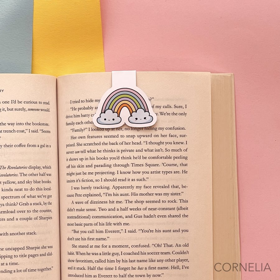 فاصل كتب مغناطيسي تصميم لطيف قوس قزح -كيوت  Kawaii Sky Rainbow