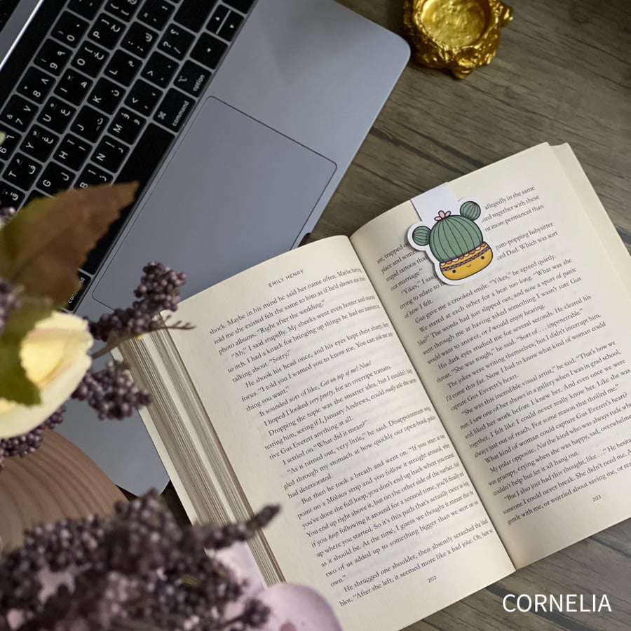 فاصل كتب  تصميم لطيف نبتة صفراء -كيوت  Kawaii Plants Yellow