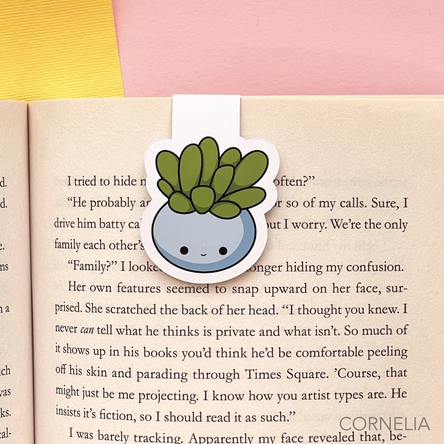 فاصل كتب مغناطيسي تصميم لطيف نبته زرقاء -كيوت Kawaii Plants Blue