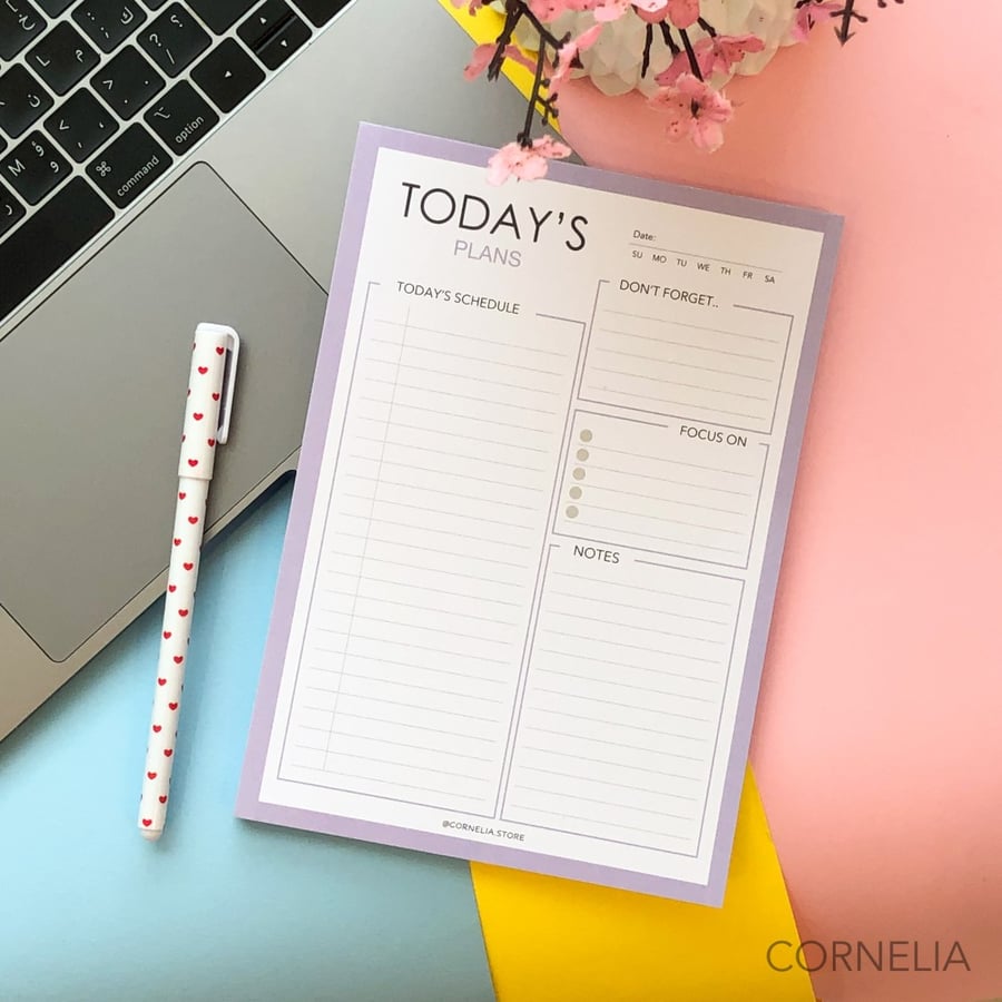 تقويم يومي منظم أجندة غير مؤرخ  -Daily Planner -Purple