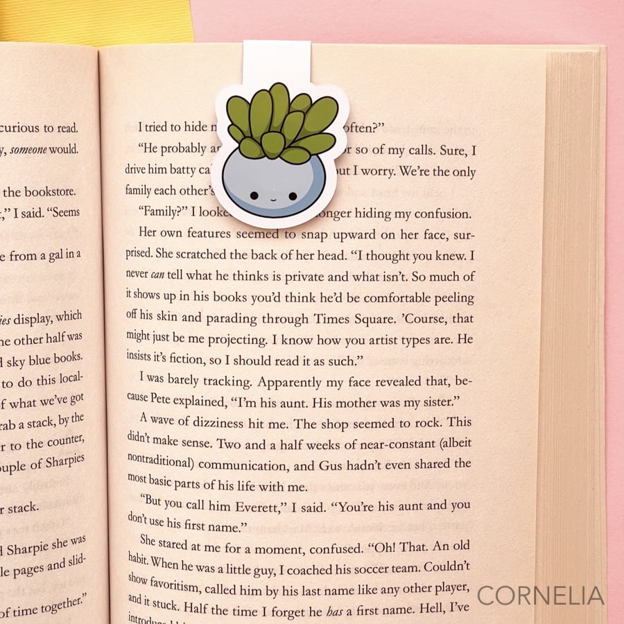 فاصل كتب مغناطيسي تصميم لطيف نبته زرقاء -كيوت Kawaii Plants Blue