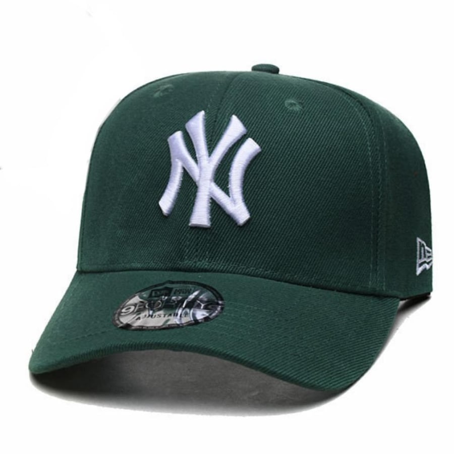 New Era cape, dark green fabric with white embroidery