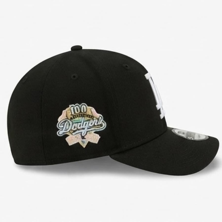 كاب LA دودجرز الذكرى المئوية (الأسود - شعار القلب): LA Dodgers 100 Heart Black
