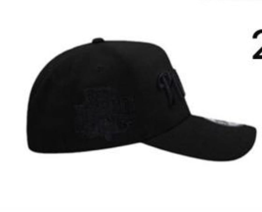 New Era cap, black fabric with black embroidery