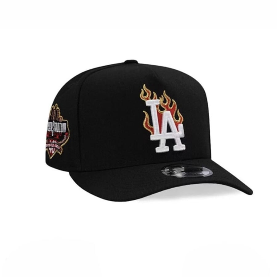 New Era cap, black fabric with white embroidery