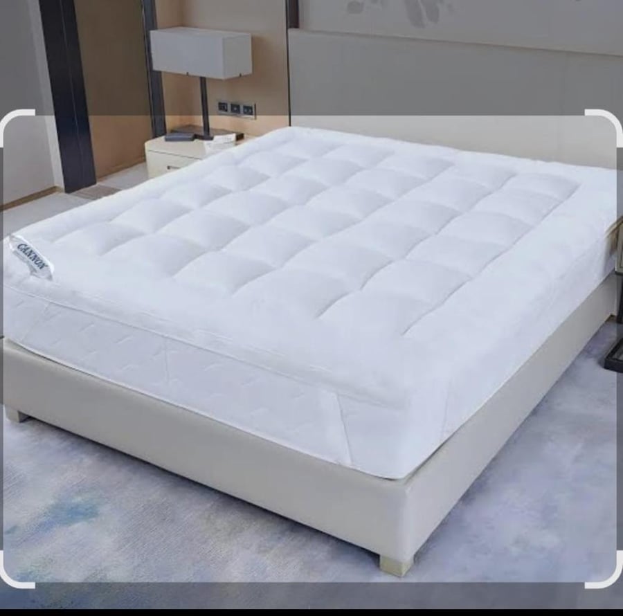 لباد مرتبة نفرونص مايكروفايبر ارتفاع 14سم مغاط دائري سرير مقاس 120×200سم