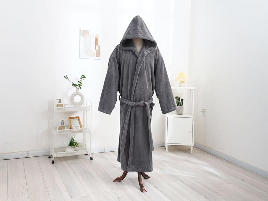 RO0420 روب استحمام كورال رمادي XXL بجودة عالية
