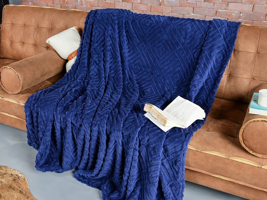 Mary light blanket with double size - dark blue
