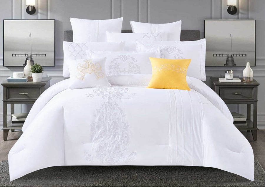 Valerie embroidered bedspread single and a half made of cotton fabric - 5 pieces