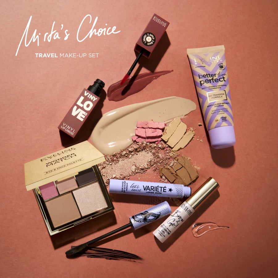 Eveline Cosmetics x Mirta Miler: Travel Make-up Set تعاون ايفلين مع ميرتا مجموعة السفر