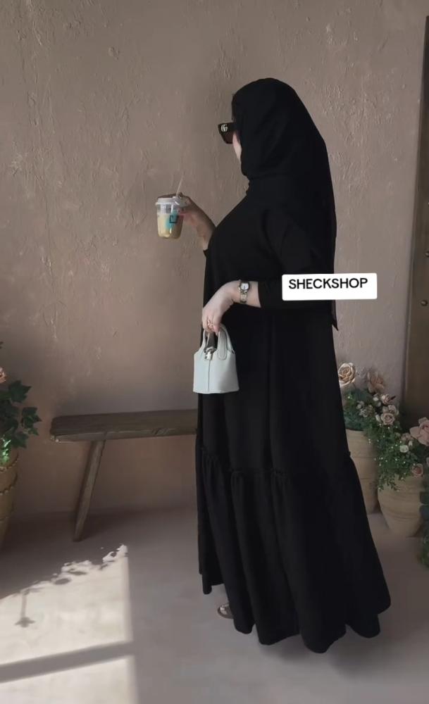 عبايه كلوش كسرات كم استراتش