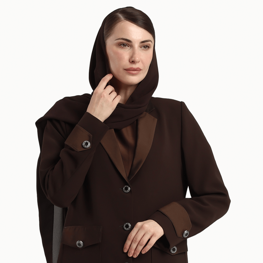 AB0130 - عباية بليزر ياقة تفتة