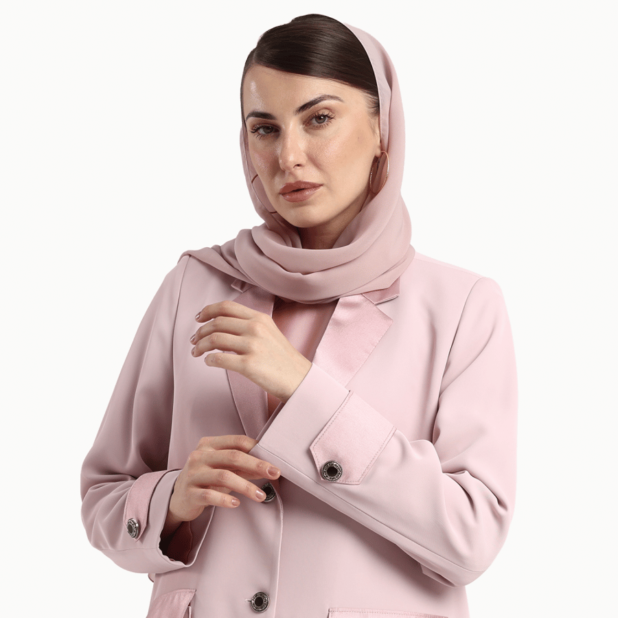 AB0130 - عباية بليزر ياقة تفتة